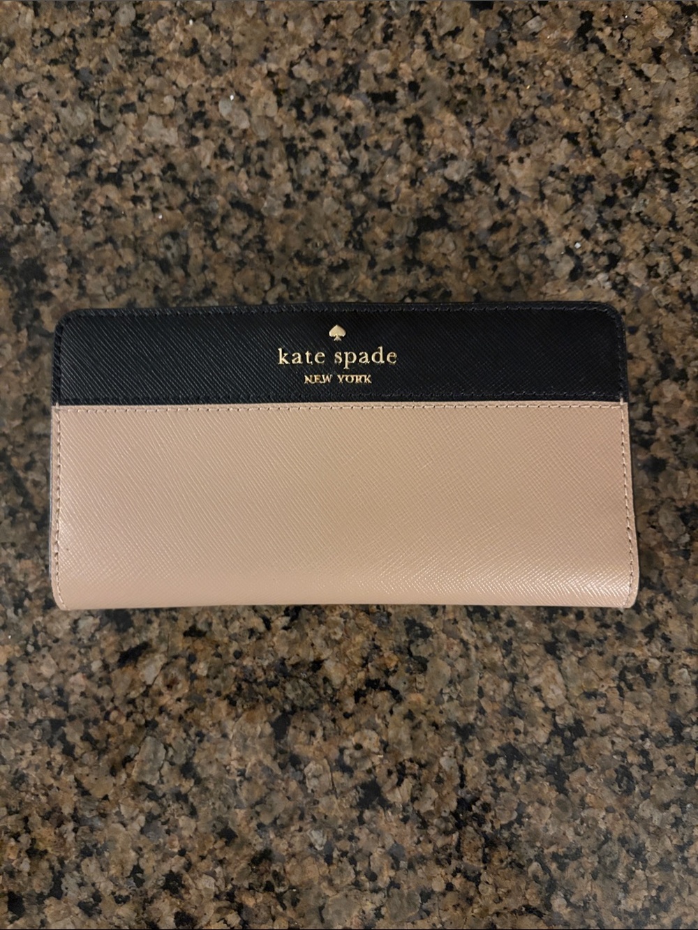kate spade Two-Tone Black and Blush Long Wallet